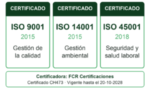 Certificación ISO 9001, ISO 14001 e ISO 45001 de Neoplagas, FCR Certificaciones, certificado CH473